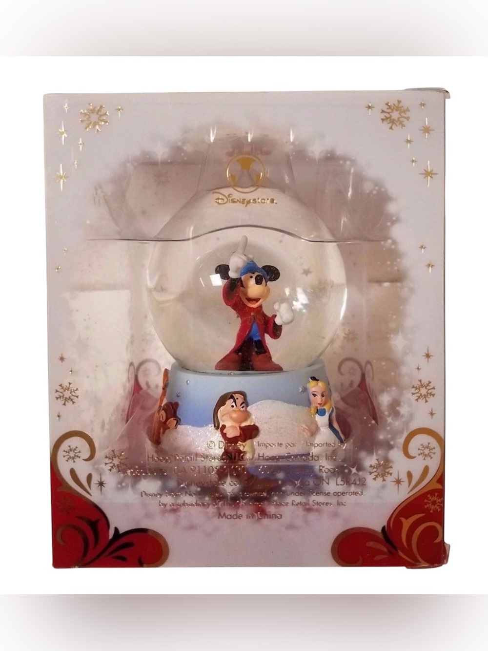 New Disney Store Mickey Mouse Fantasia Sorcerer's Apprentice Snow Globe
